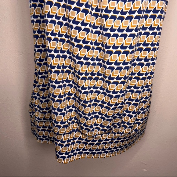 Large Stitch Collection Sleeveless Blouse Blue Orange White Geometric Boho - Picture 8 of 14